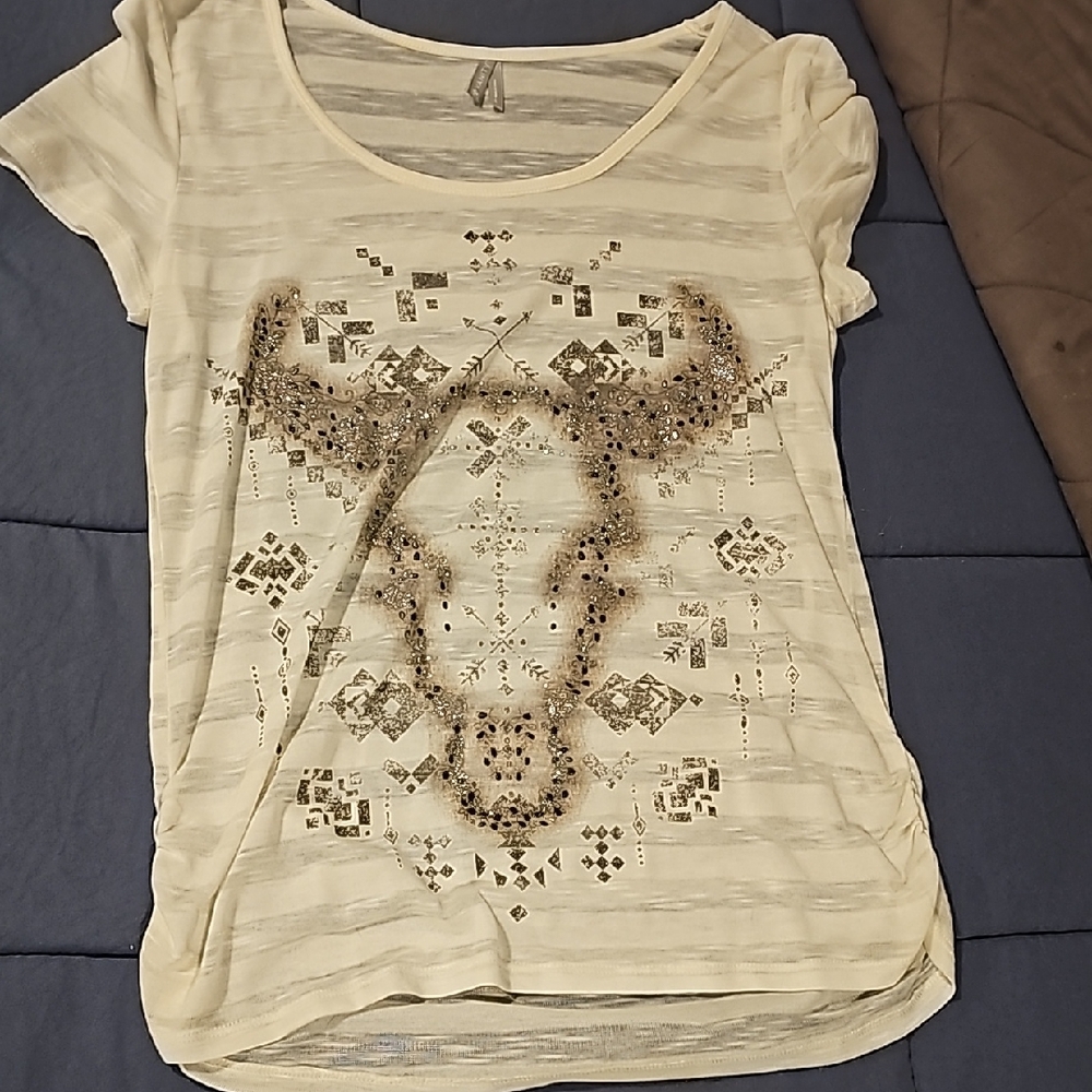 Cream Graphic Women's Top